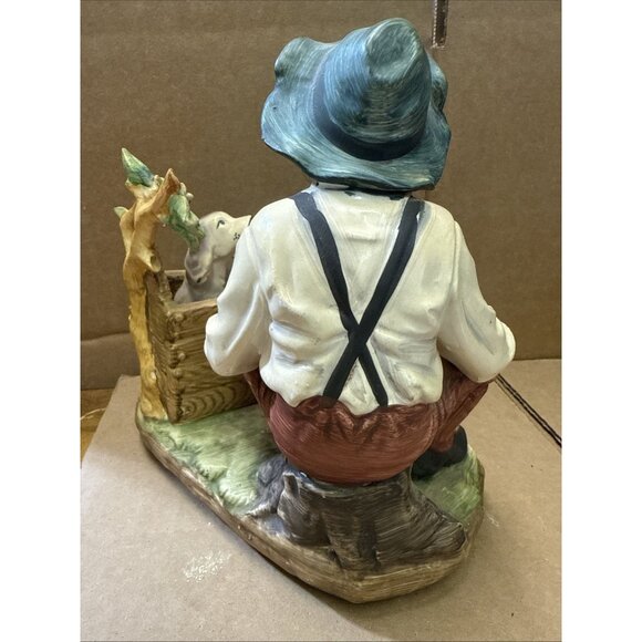 Norleans Japan Bisque Porcelain Man & Dog Figurine Mid-Century 7.5" Collectible - Picture 4 of 9